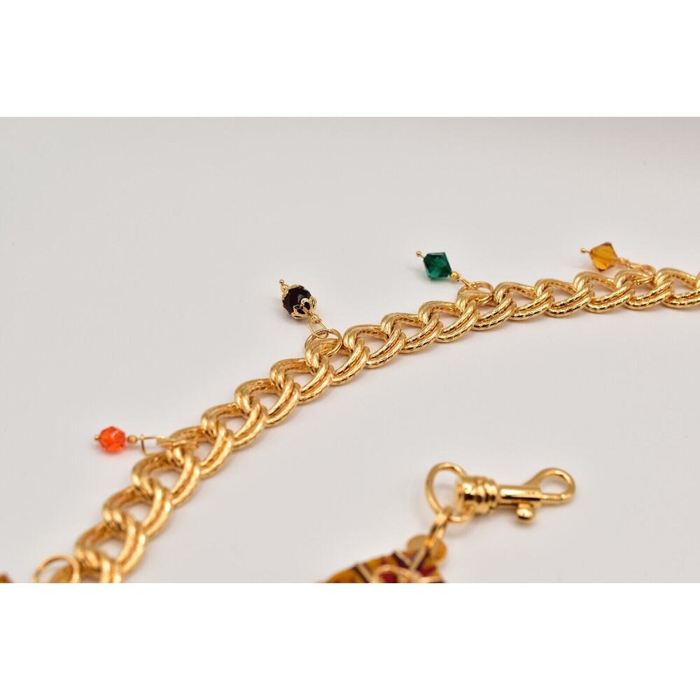 Lunch At The Ritz Autumn Fall Belt Chain Rhinestone Crystal Maple Leaf RARE - Picture 16 of 16